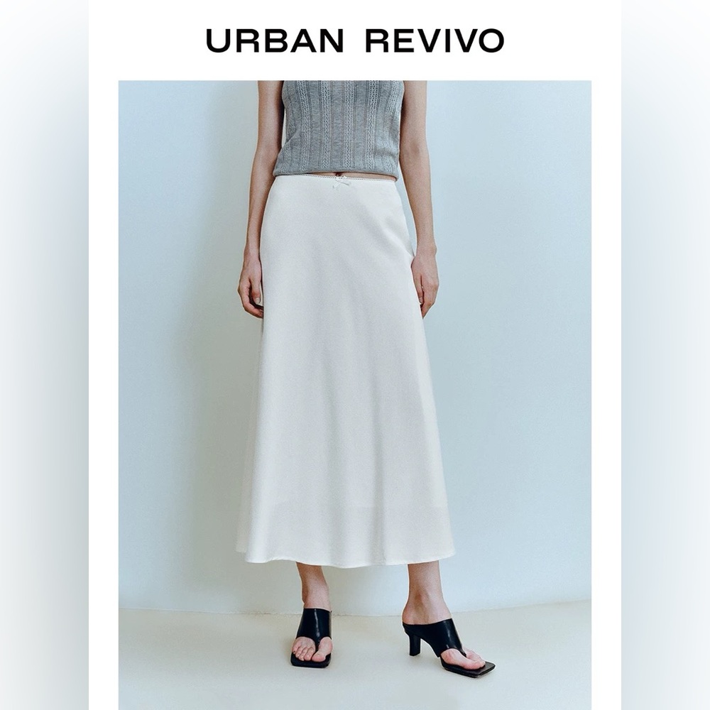 Urban Revivo white midi skirt